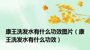 康王洗发水有什么功效图片（康王洗发水有什么功效）