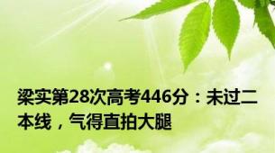 梁实第28次高考446分：未过二本线，气得直拍大腿