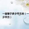 一亩等于多少平方米（一亩有多少平方）