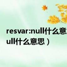 resvar:null什么意思（null什么意思）