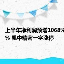 上半年净利润预增1068%-1402% 凯中精密一字涨停