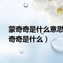 蒙奇奇是什么意思（蒙奇奇是什么）