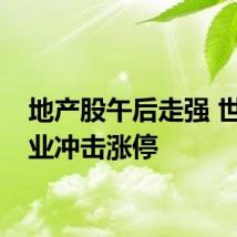 地产股午后走强 世荣兆业冲击涨停
