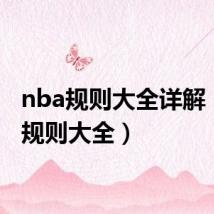 nba规则大全详解(nba规则大全)