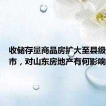 收储存量商品房扩大至县级以上城市,对山东房地产有何影响?