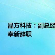 晶方科技：副总经理杨幸新辞职