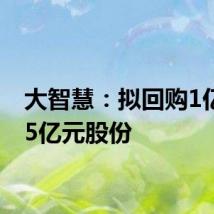 大智慧:拟回购1亿至1.5亿元股份