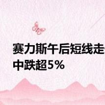 赛力斯午后短线走低 盘中跌超5%