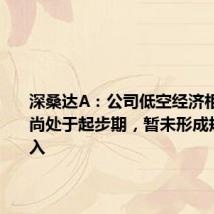 深桑达A:公司低空经济相关业务尚处于起步期,暂未形成规模化收入