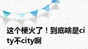 这个梗火了！到底啥是city不city啊