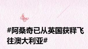 #阿桑奇已从英国获释飞往澳大利亚#