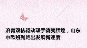 济青双核驱动联手铸就辉煌，山东中欧班列跑出发展新速度