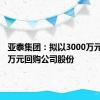 亚泰集团：拟以3000万元-5000万元回购公司股份
