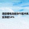 港股锂电池板块午前冲高 天齐锂业涨超14%