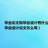 毕业论文和毕业设计有什么区别（毕业设计论文怎么写）