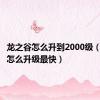 龙之谷怎么升到2000级（龙之谷怎么升级最快）