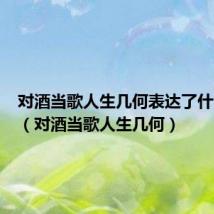 对酒当歌人生几何表达了什么情感(对酒当歌人生几何)
