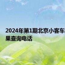 2024年第1期北京小客车摇号结果查询电话