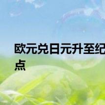 欧元兑日元升至纪录高点