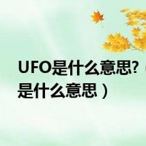 UFO是什么意思?(ufo是什么意思)
