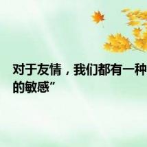 对于友情，我们都有一种“精细的敏感”