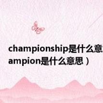 championship是什么意思(champion是什么意思)