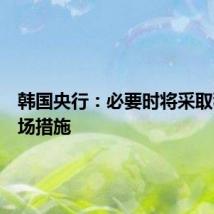 韩国央行：必要时将采取稳定市场措施