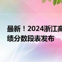 最新!2024浙江高考成绩分数段表发布