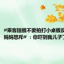 #乘客提醒不要拍打小桌板反遭孩子妈妈怒斥# ：你吓到我儿子了