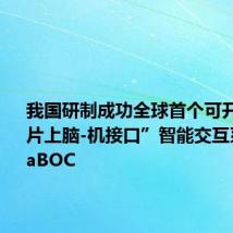 我国研制成功全球首个可开源的“片上脑-机接口”智能交互系统MetaBOC