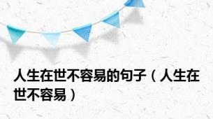 人生在世不容易的句子（人生在世不容易）