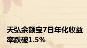 天弘余额宝7日年化收益率跌破1.5%