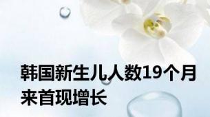 韩国新生儿人数19个月来首现增长