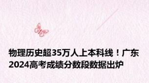物理历史超35万人上本科线！广东2024高考成绩分数段数据出炉