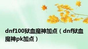 dnf100狱血魔神加点（dnf狱血魔神pk加点）