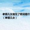孝顺儿女谁见了歌词是什么意思（孝顺儿女）