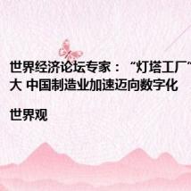 世界经济论坛专家:“灯塔工厂”数量庞大 中国制造业加速迈向数字化 |世界观