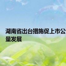 湖南省出台措施促上市公司高质量发展