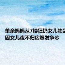 单亲妈妈从7楼狂扔女儿物品获刑:因女儿夜不归宿爆发争吵