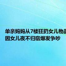 单亲妈妈从7楼狂扔女儿物品获刑:因女儿夜不归宿爆发争吵