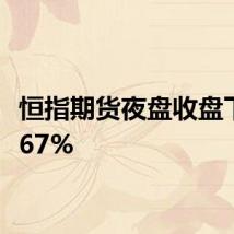 恒指期货夜盘收盘下跌0.67%