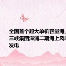 全国首个超大单机容量海上风电场三峡集团漳浦二期海上风电场今将发电