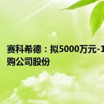 赛科希德:拟5000万元-1亿元回购公司股份