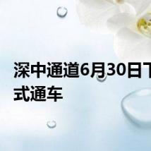 深中通道6月30日下午正式通车