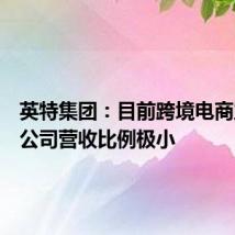 英特集团：目前跨境电商业务占公司营收比例极小