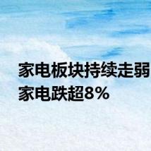 家电板块持续走弱 海信家电跌超8%
