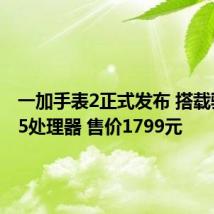 一加手表2正式发布 搭载骁龙W5处理器 售价1799元