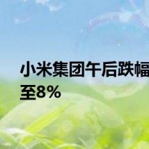 小米集团午后跌幅扩大至8%