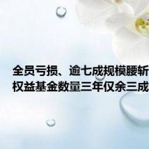 全员亏损、逾七成规模腰斩，百亿权益基金数量三年仅余三成