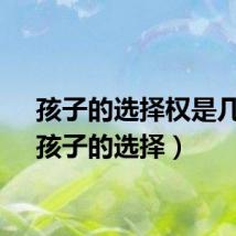 孩子的选择权是几岁（孩子的选择）